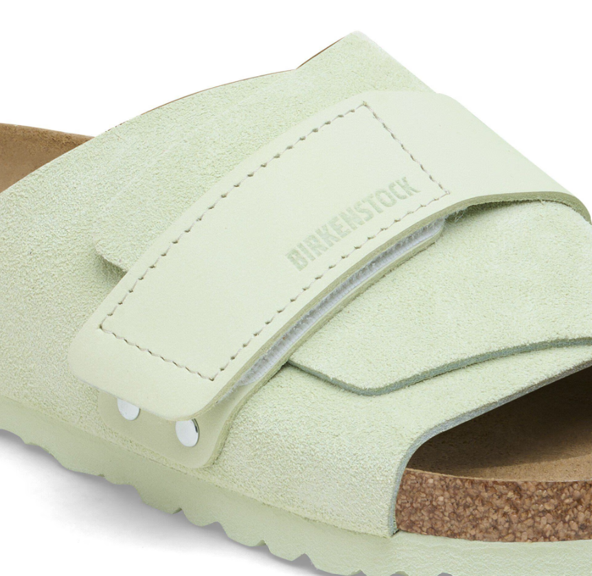 Birkenstock Kyoto Suede Leather Faded Lime Narrow