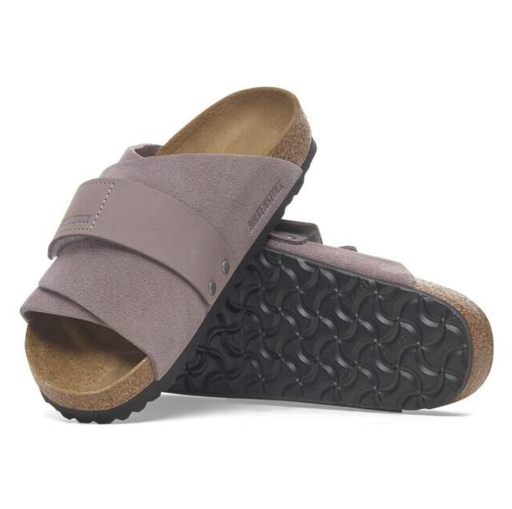 Birkenstock Kyoto Nubuck-Suede Leather Faded Purple Narrow
