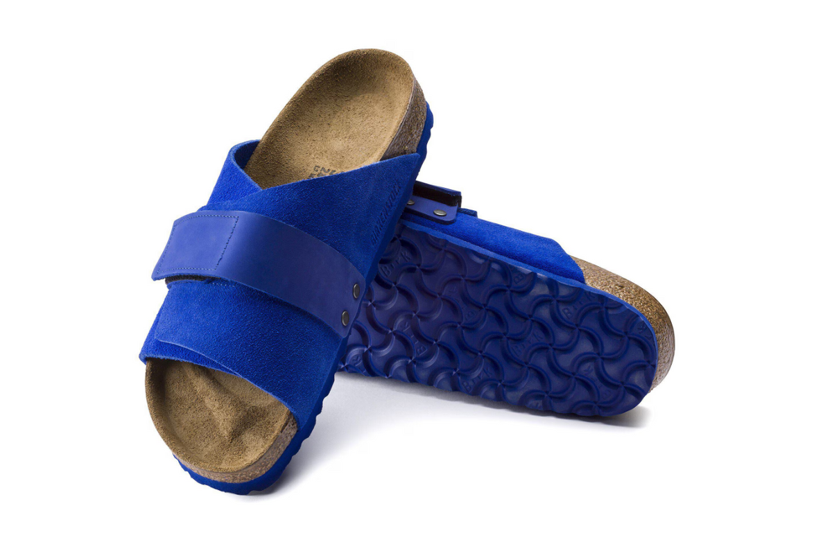 Birkenstock Kyoto Nubuck-Suede Leather Ultra - Blue, Narrow