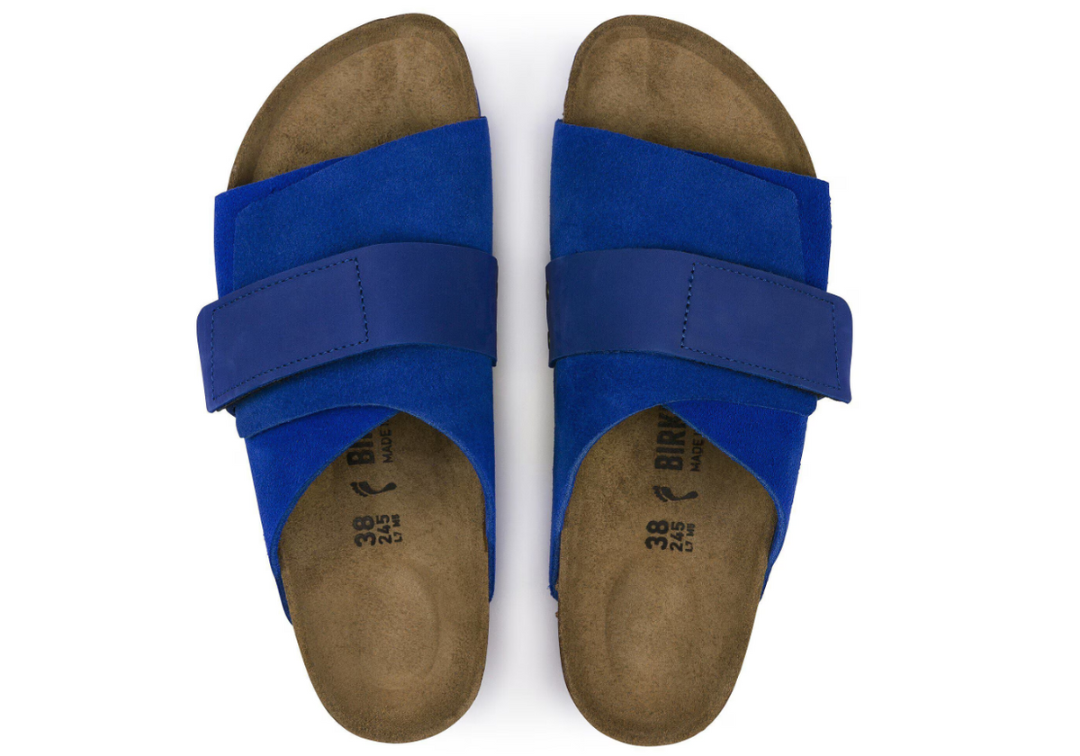 Birkenstock Kyoto Nubuck-Suede Leather Ultra - Blue, Narrow