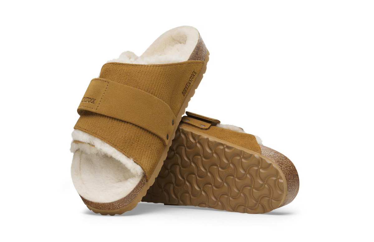 Birkenstock Kyoto Shearling Corduroy Cork Brown Regular