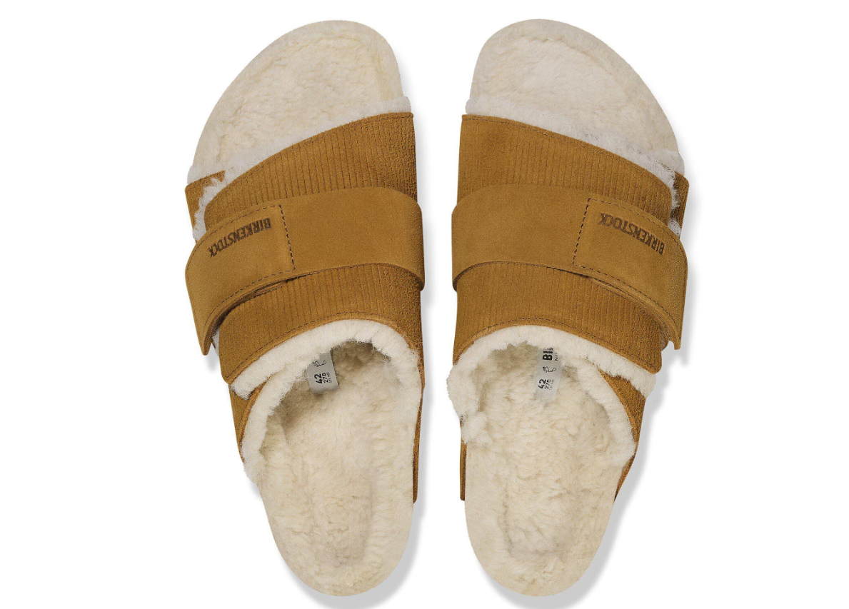 Birkenstock Kyoto Shearling Corduroy Cork Brown Regular