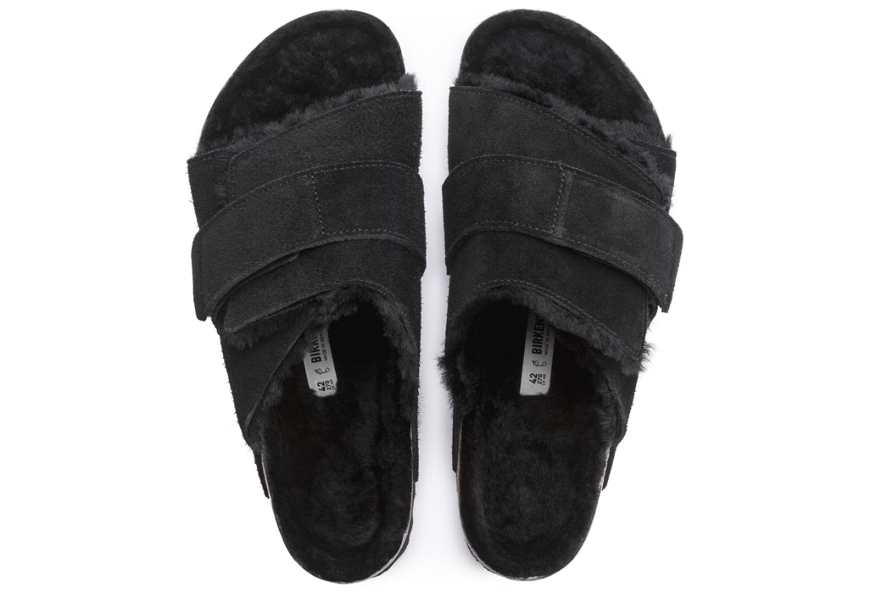 Birkenstock Kyoto Shearling Suede Black Regular