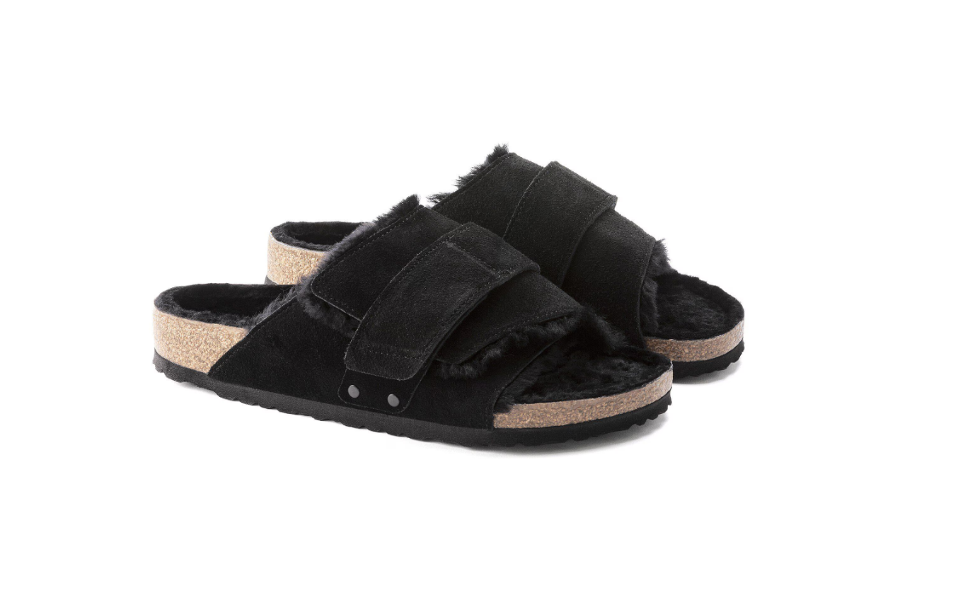Birkenstock Kyoto Shearling Suede Black Regular