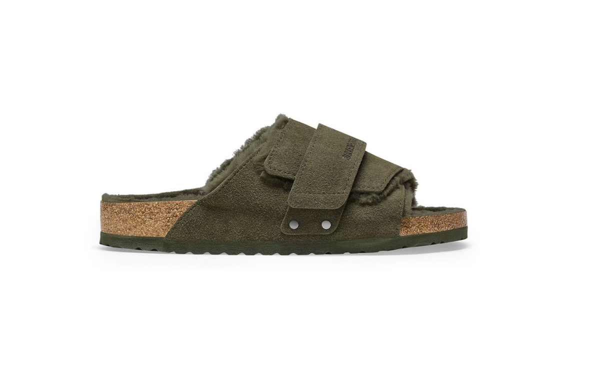 Birkenstock Kyoto Shearling Suede Thyme Regular