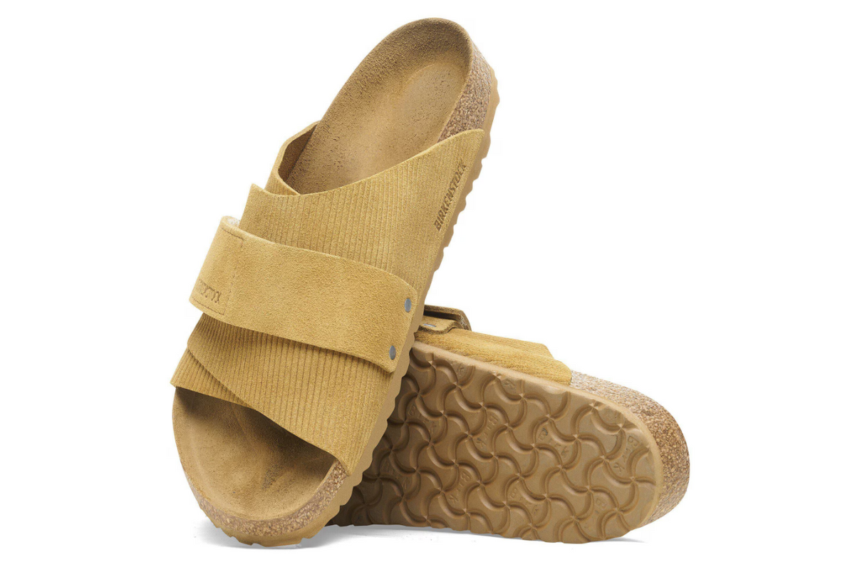 Birkenstock Kyoto Suede Embossed Corduroy Cork r - Brown, Regular