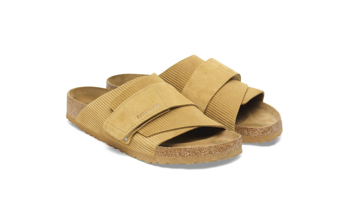 Birkenstock Kyoto Suede Embossed Corduroy Cork r - Brown, Regular
