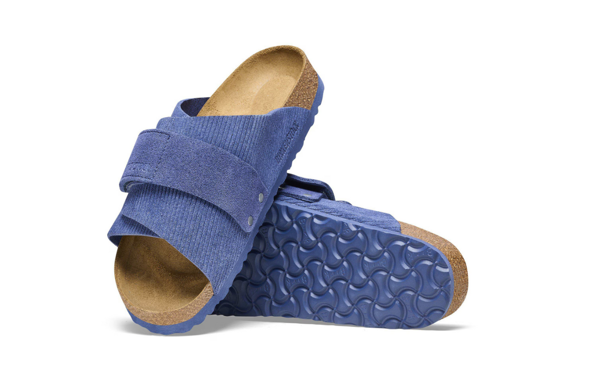 Birkenstock Kyoto Suede Embossed Corduroy Indigo Regular