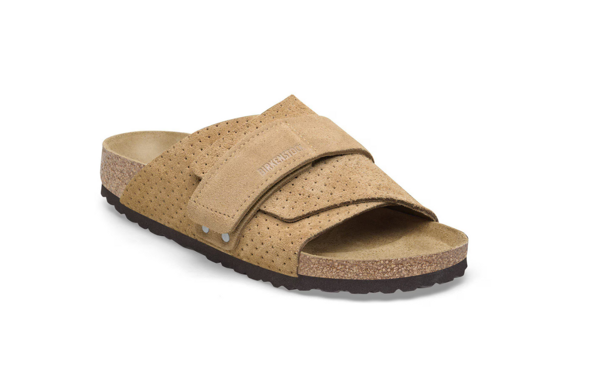 Birkenstock Kyoto Suede Leather Embossed - Beige, Narrow