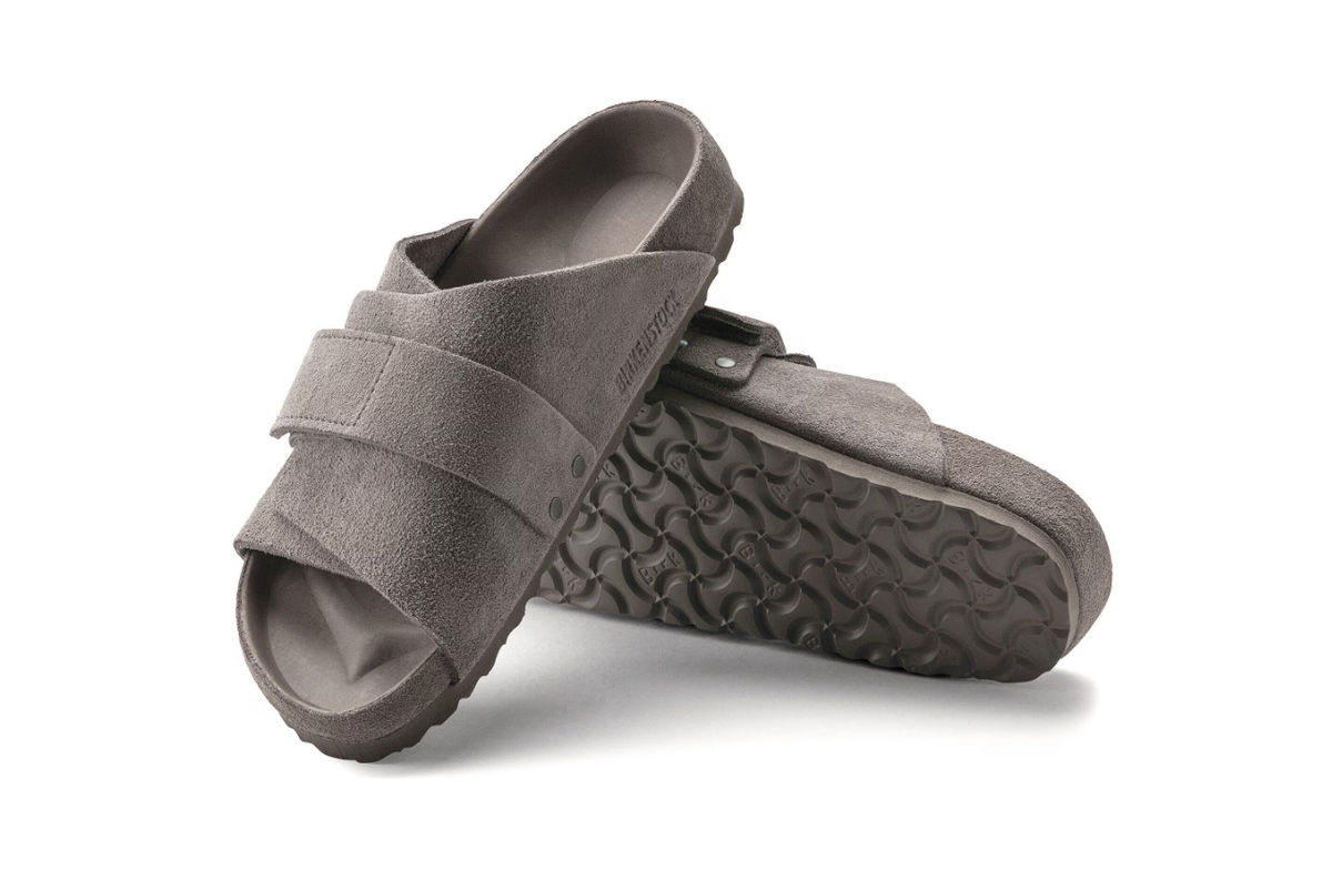 Birkenstock Kyoto Suede Leather Gray Taupe Narrow