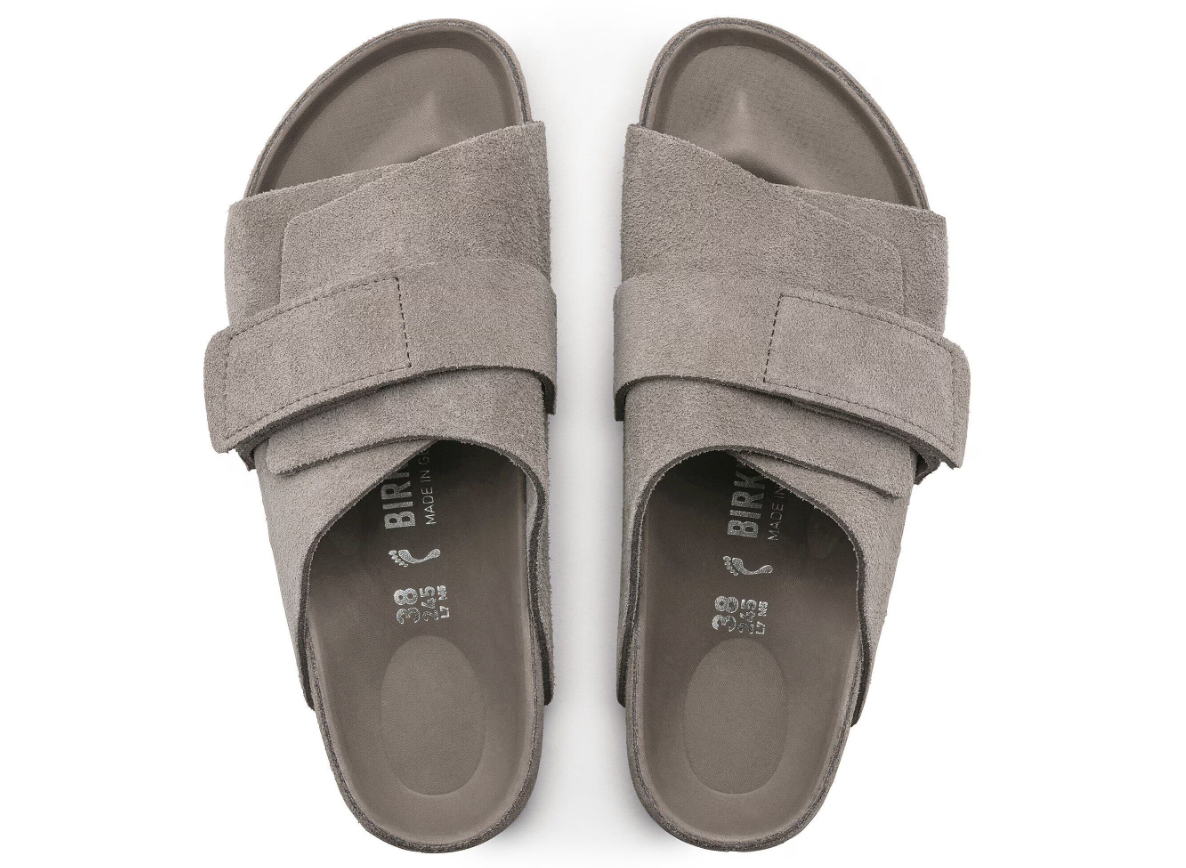 Birkenstock Kyoto Suede Leather Gray Taupe Narrow