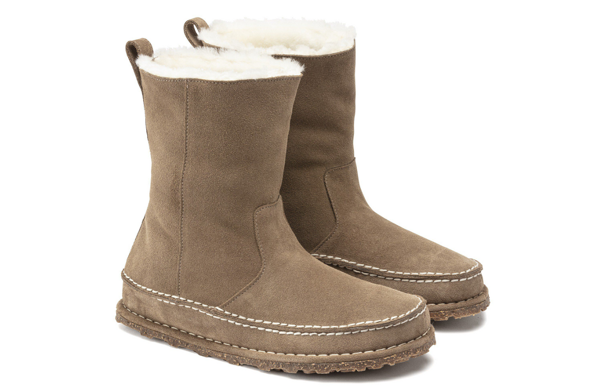 Birkenstock Lahti Suede Leather Gray Taupe Narrow