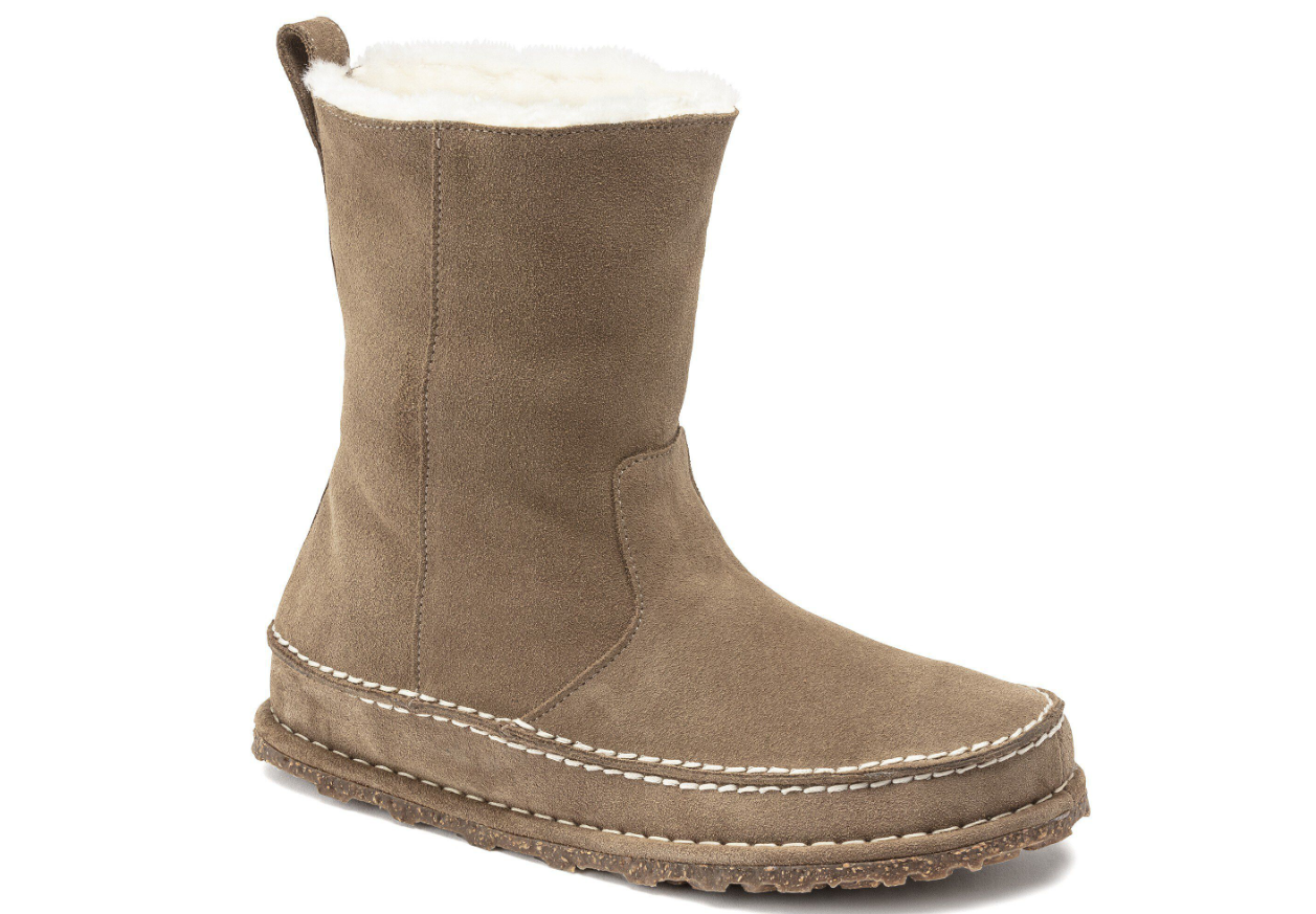 Birkenstock Lahti Suede Leather Gray Taupe Narrow