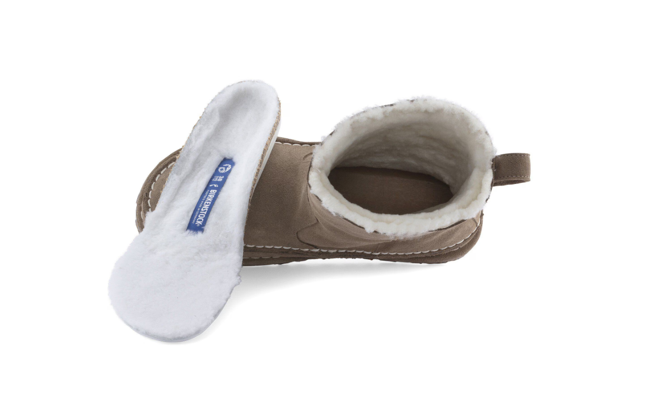 Birkenstock Lahti Suede Leather Gray Taupe Narrow