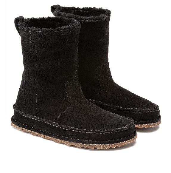 Birkenstock Lahti Suede Leather Black Boots Regular