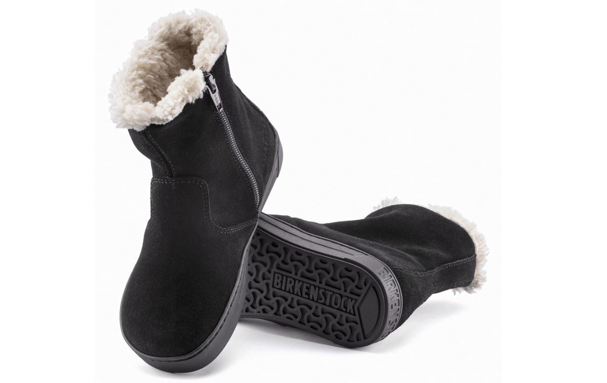 Birkenstock Lille Kids Suede Leather - Black, Regular