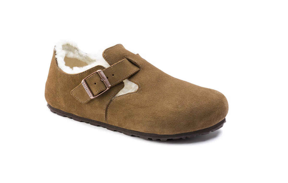 Birkenstock London Shearling Suede Leather - Tea, Regular