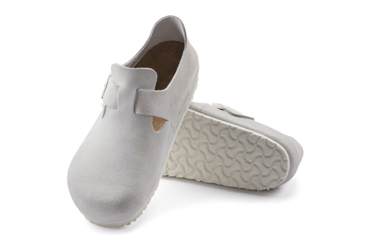 Birkenstock London Suede Leather - White, Regular