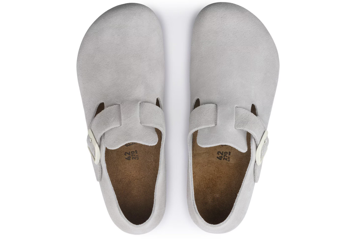 Birkenstock London Suede Leather - White, Regular