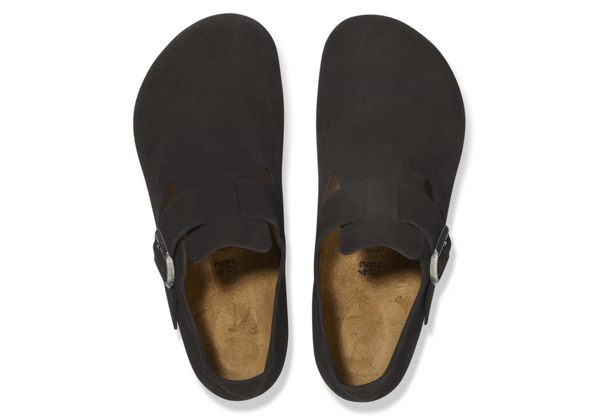 Birkenstock London Suede Leather - Black, Regular