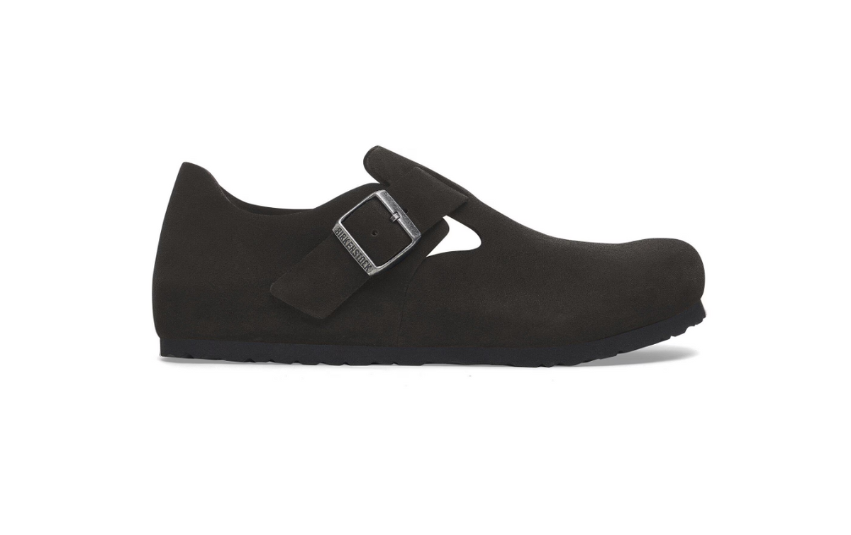 Birkenstock London Suede Leather - Black, Regular