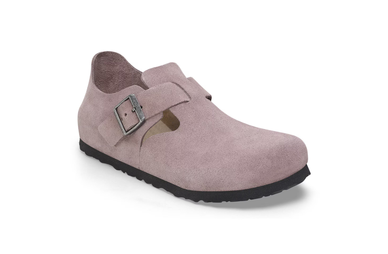 Birkenstock London VL Suede Leather Faded Purple Regular