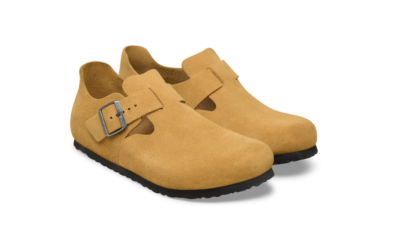 Birkenstock London Suede Leather Cork Brown Regular