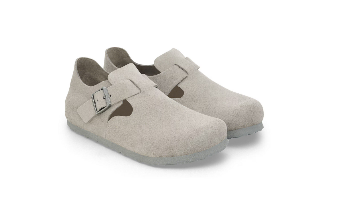 Birkenstock London Suede Leather Stone Coin Narrow