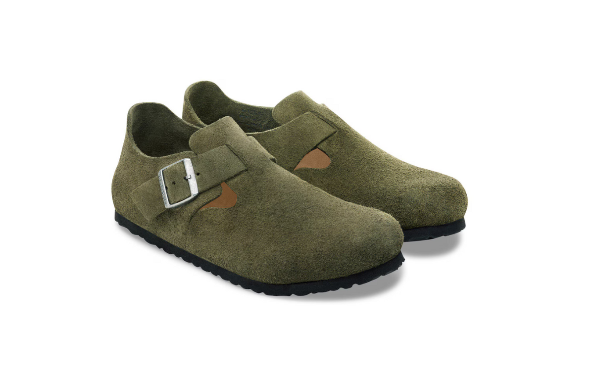 Birkenstock London Suede Leather - Thyme, Narrow
