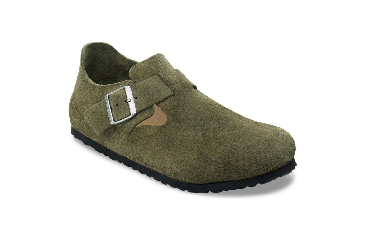 Birkenstock London Suede Leather - Thyme, Narrow