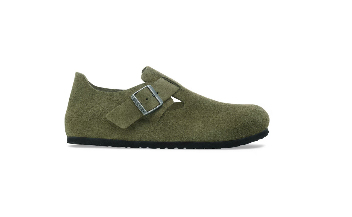 Birkenstock London Suede Leather - Thyme, Narrow