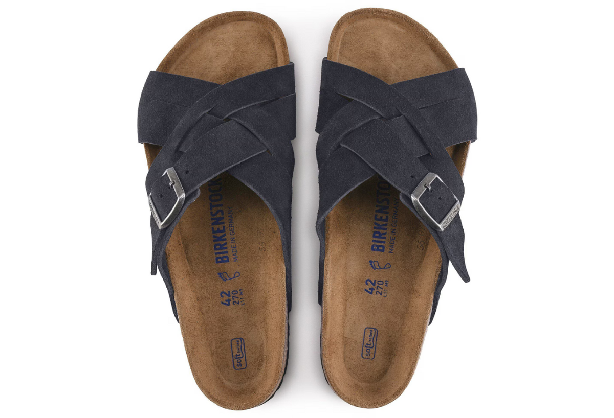 Birkenstock Lugano Soft Footbed Suede Leather - Midnight, Regular