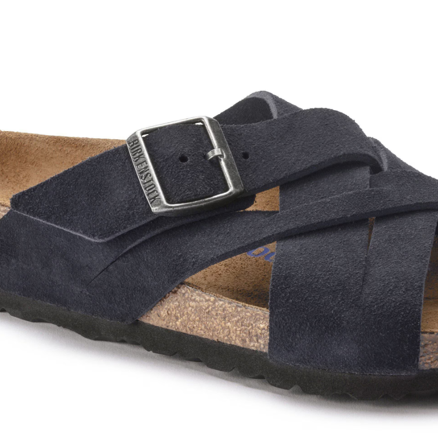 Birkenstock Lugano Soft Footbed Suede Leather - Midnight, Regular