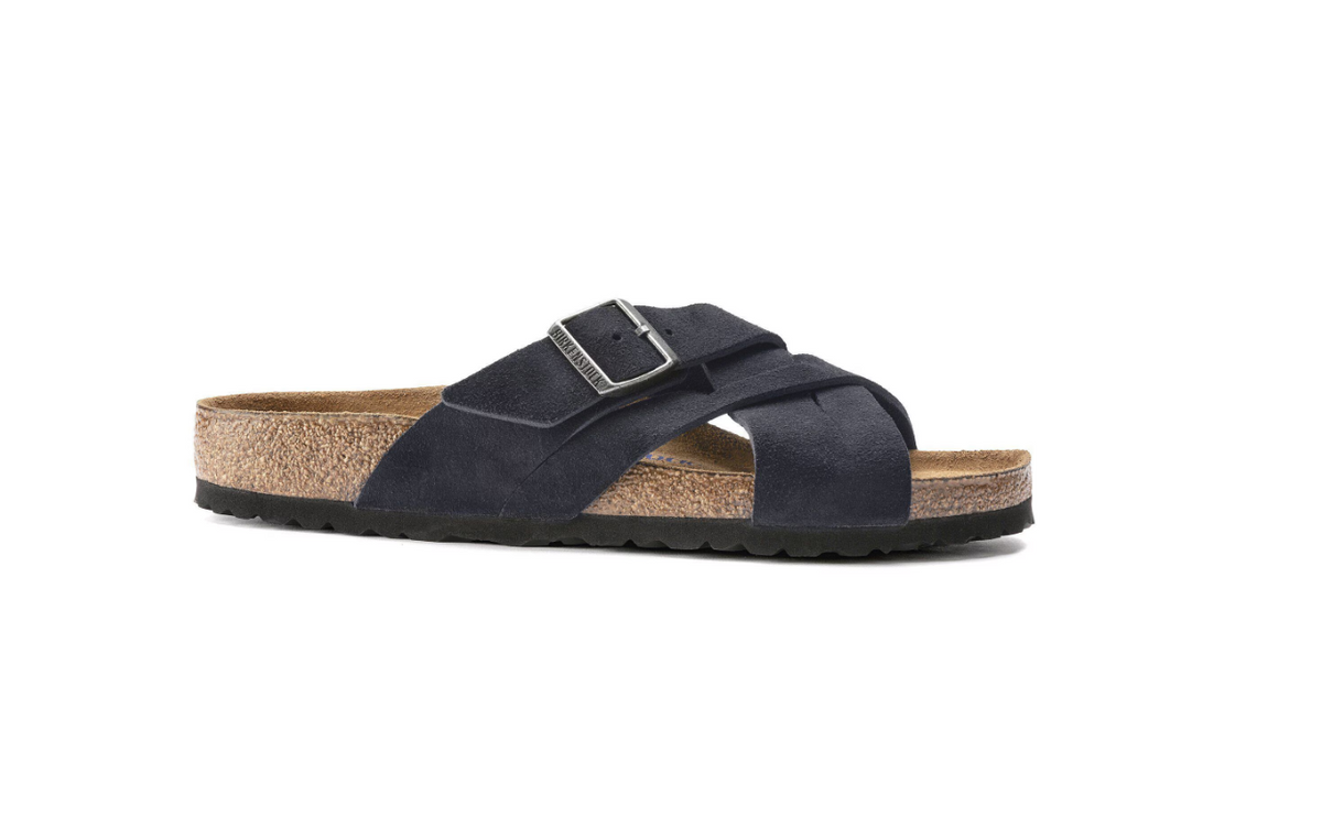 Birkenstock Lugano Soft Footbed Suede Leather - Midnight, Regular