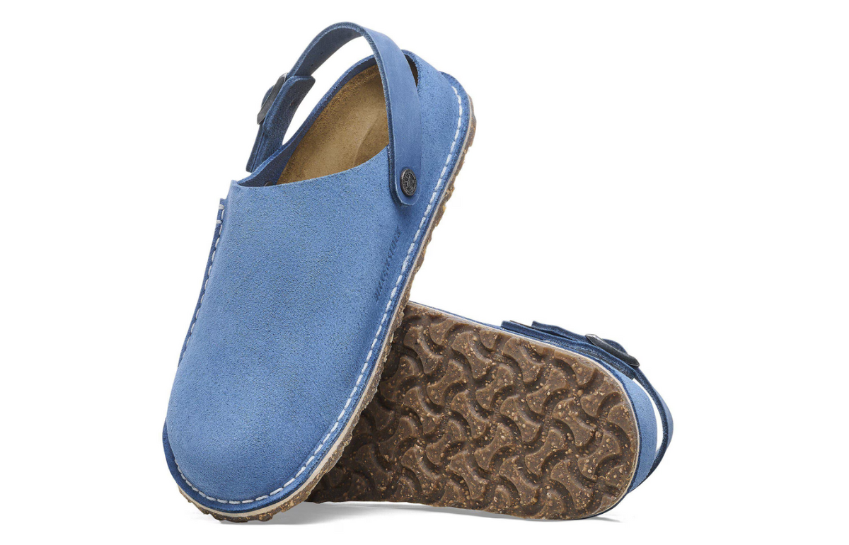 Birkenstock Lutry Premium Suede Clog Elemental - Blue, Narrow