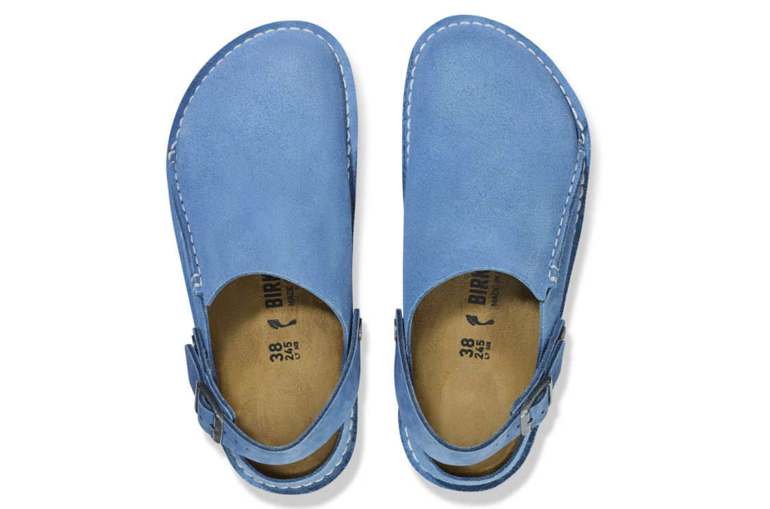 Birkenstock Lutry Premium Suede Clog Elemental - Blue, Narrow