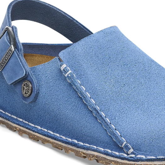 Birkenstock Lutry Premium Suede Clog Elemental - Blue, Narrow
