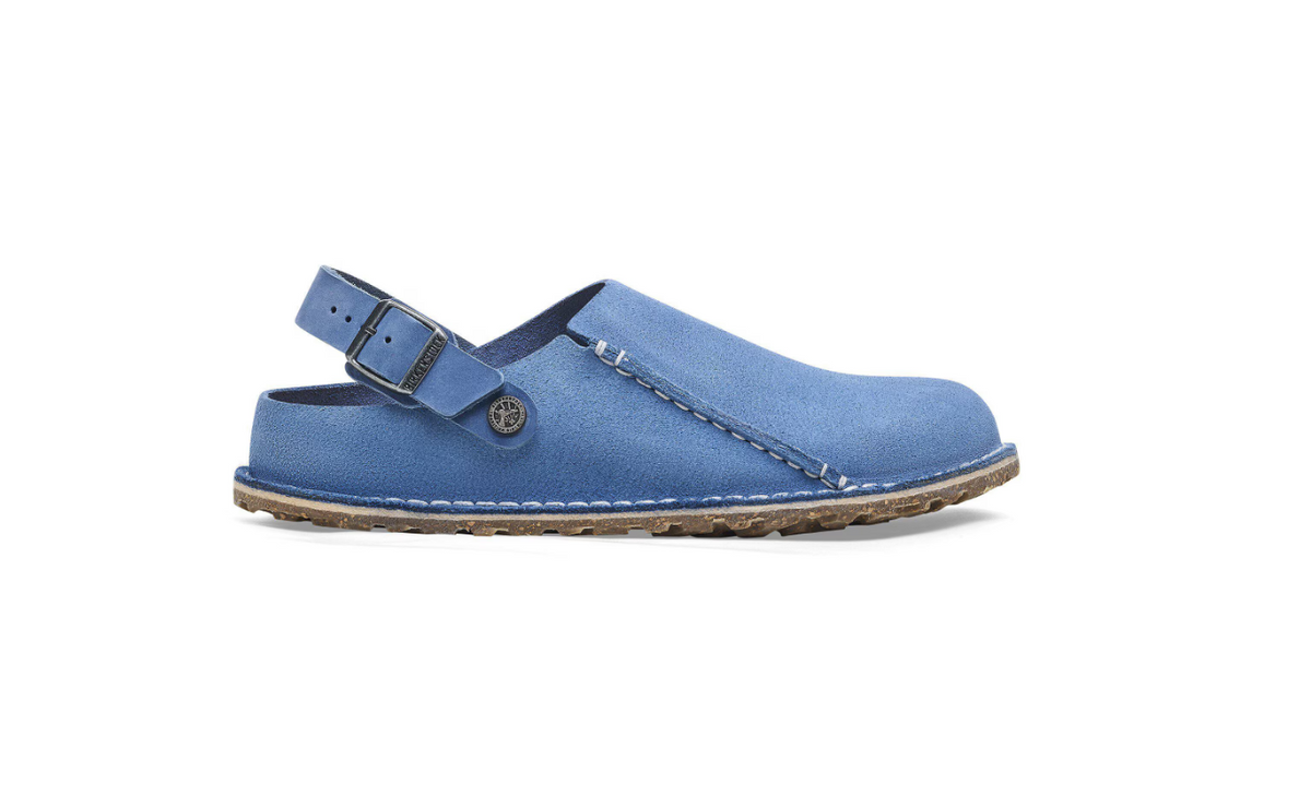 Birkenstock Lutry Premium Suede Clog Elemental - Blue, Narrow
