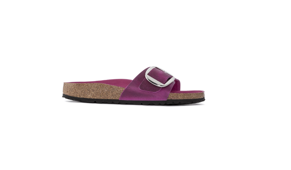 Birkenstock Madrid Big Buckle Oiled Leather Festival - Fuchsia, Narrow