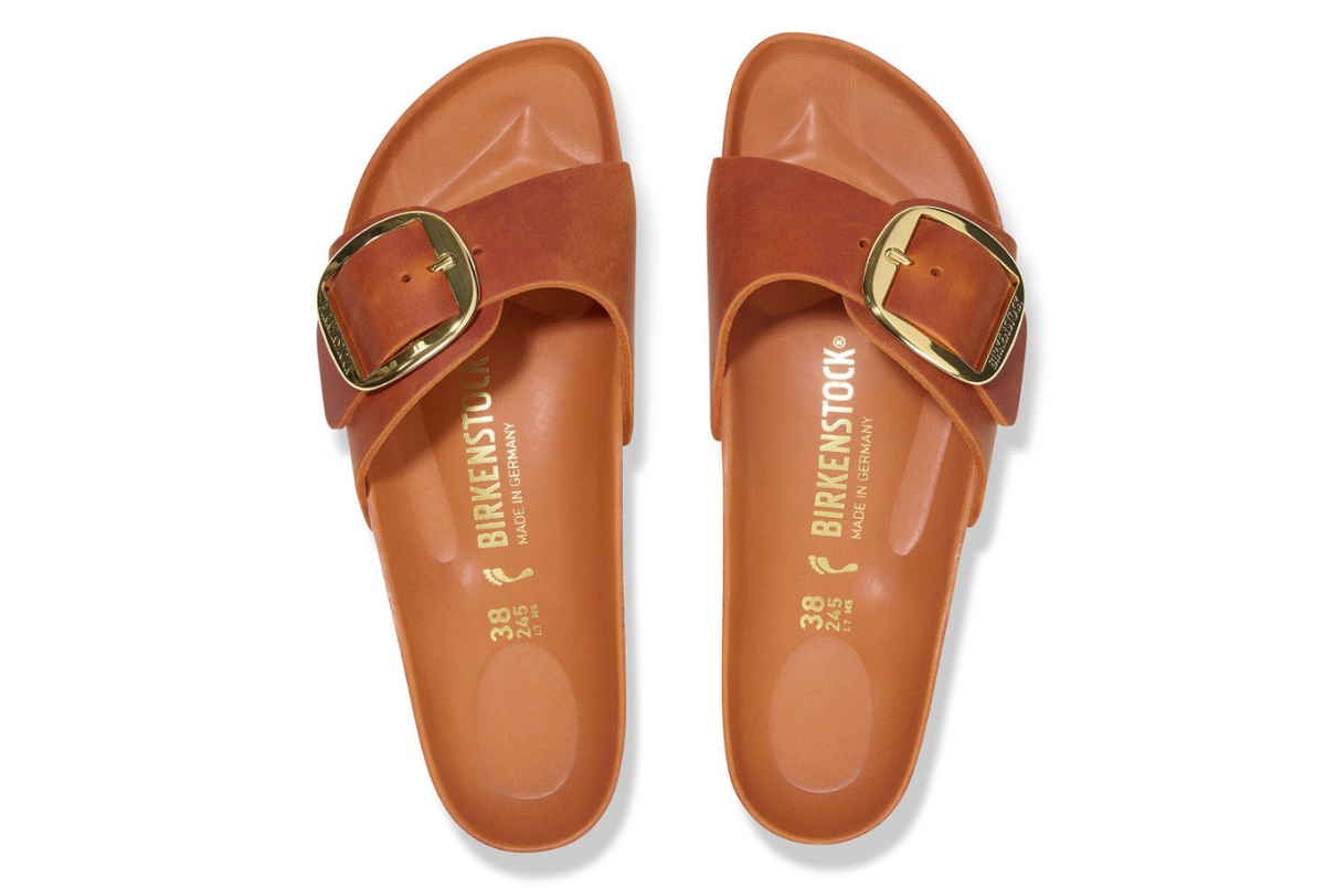 Birkenstock Madrid Big Buckle Oiled Leather Burnt - Orange, Regular