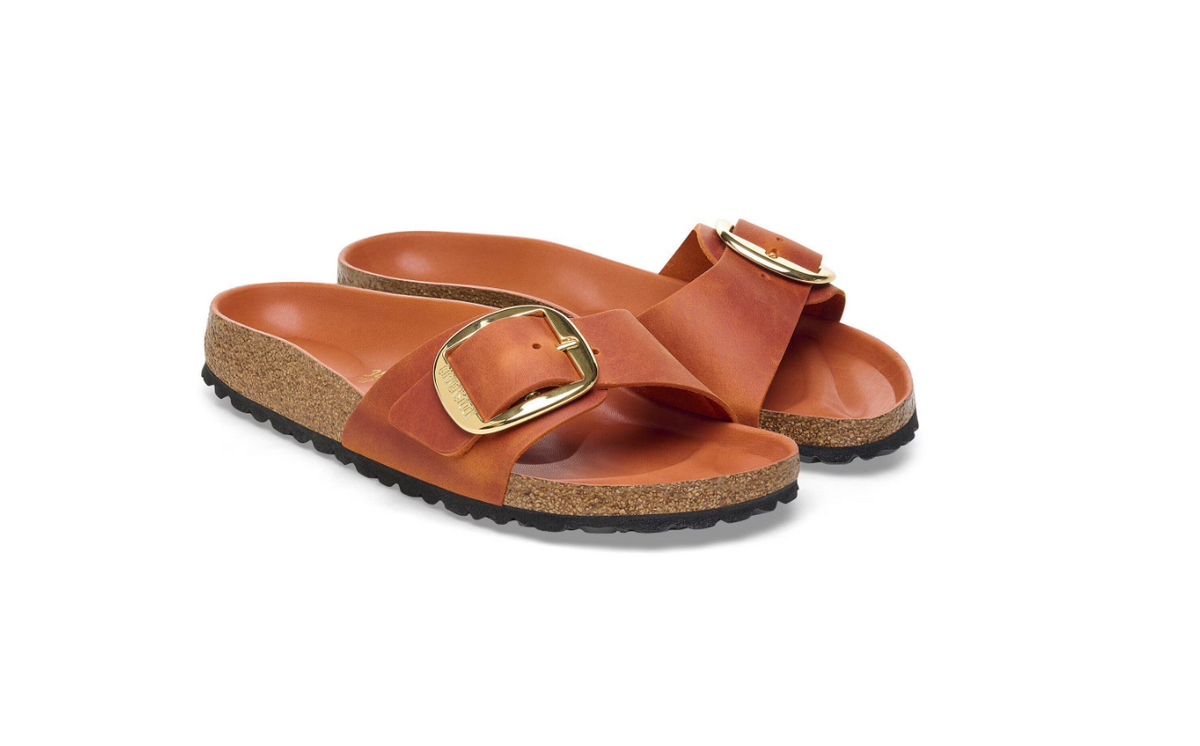 Birkenstock Madrid Big Buckle Oiled Leather Burnt - Orange, Regular