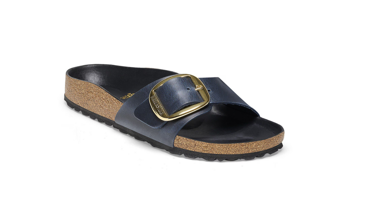 Birkenstock Madrid Big Buckle Oiled Leather - Blue, Narrow