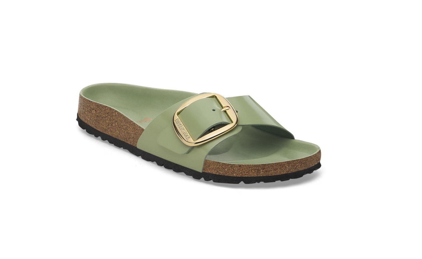 Birkenstock Madrid Big Buckle High-Shine Green Tea Narrow