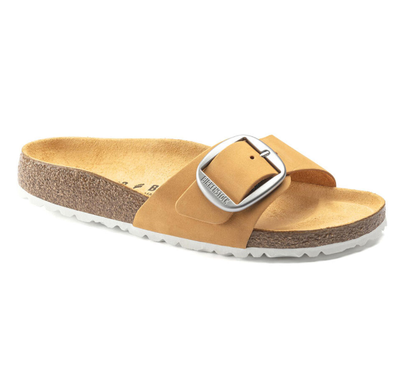 Birkenstock Madrid Big Buckle Nubuck Leather Apricot - Apricot, Narrow