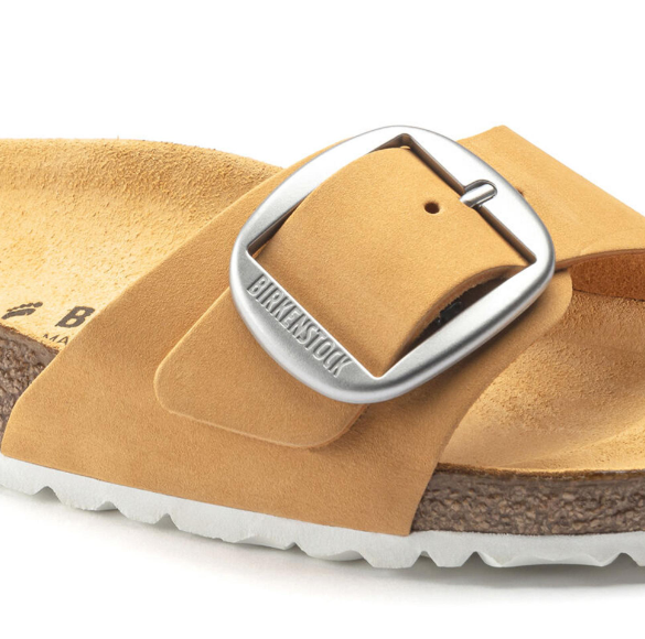 Birkenstock Madrid Big Buckle Nubuck Leather Apricot - Apricot, Narrow