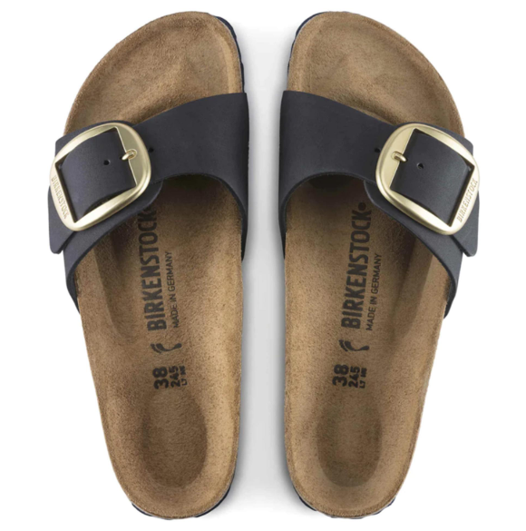 Birkenstock Madrid Big Buckle Nubuck Leather Midnight Narrow