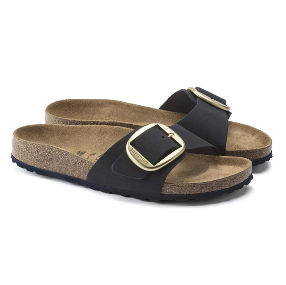 Birkenstock Madrid Big Buckle Nubuck Leather Midnight Narrow