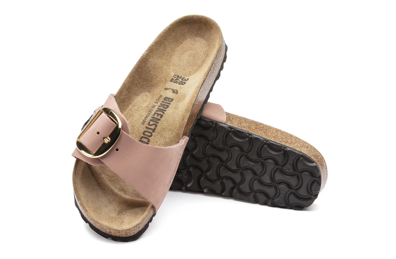 Birkenstock Madrid Big Buckle Nubuck Leather Old Rose Narrow