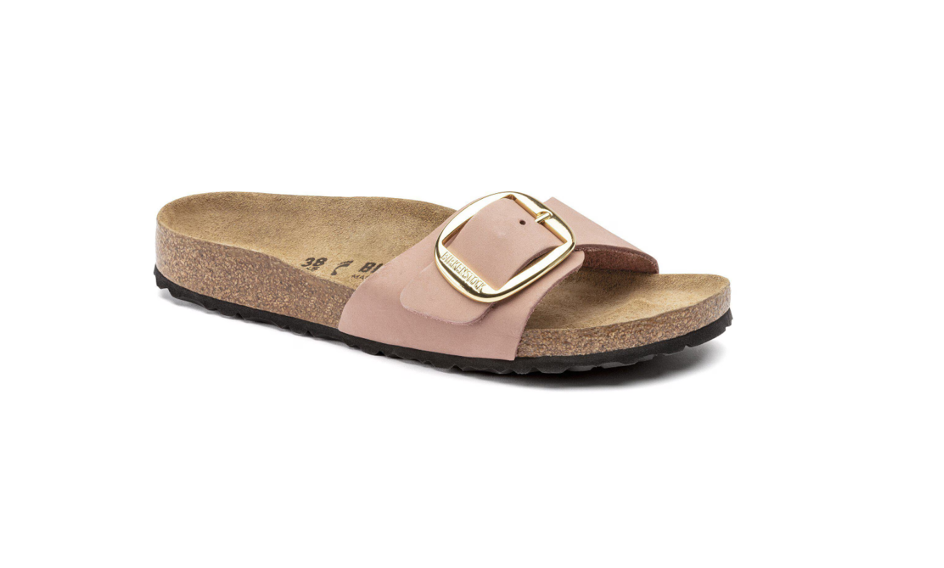 Birkenstock Madrid Big Buckle Nubuck Leather Old Rose Narrow