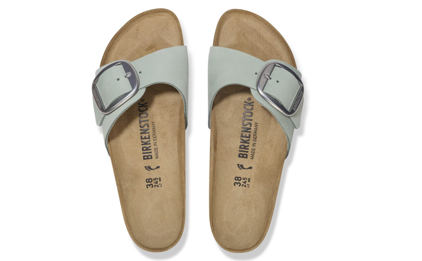 Birkenstock Madrid Big Buckle Nubuck Leather Pure Sage Narrow